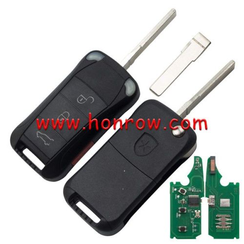 KYDZ For Por Cayenne 3+1 button flip remote  key with with red panic with ID46 Chip and 433Mhz