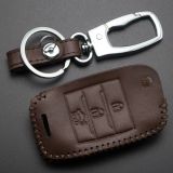 For Kia 3button key cowhide leather case fo K4.