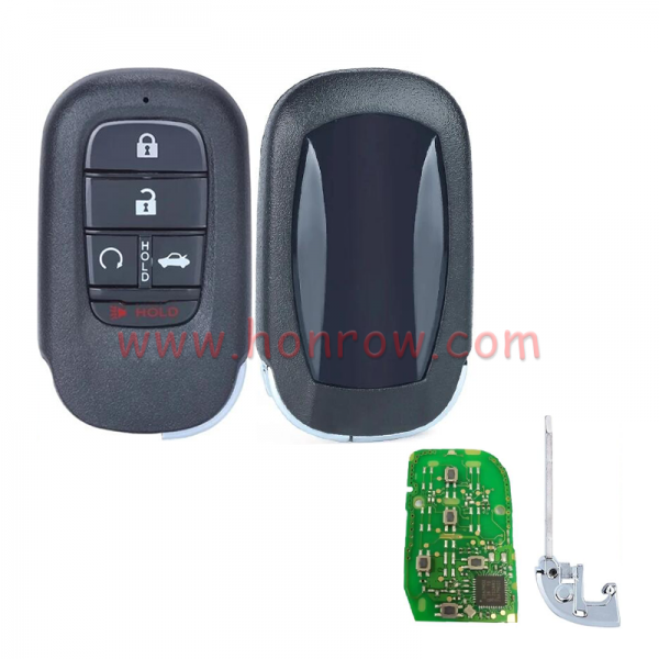 For Honda Accord Civic 4+1 button smart remote Key with  4A Chip 433.92MHz  FCCID:KR5TP-4