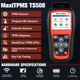 Autel MaxiTPMS TS508 TPMS Relearn Tool Program MX-Sensors(315/433 MHz), TPMS Reset, Read/Clear TPMS DTCs Upgraded of TS501 TS408
