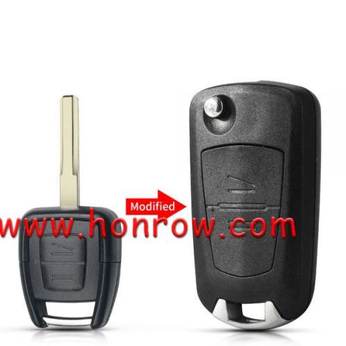 For Opel 2 button modified flip remote key blank with HU43 Blade