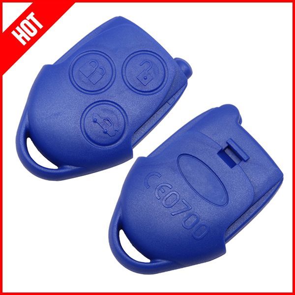 Original Ford Transit blue  3 button remote  key with 433MHZ 4D63 Chip FCCID:6C1T 15K601 AG   (Original  PCB + Aftermarket shell)