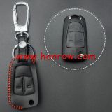 For Opel 2 button key cowhide leather case