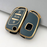Gold TPU Car Key Cover For  Peugeot   Key Protect Case