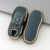 Gold TPU Car Key Cover For Porsche Key Protect Case