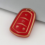 Gold TPU Car Key Cover For  Cadillac  Key Protect Case