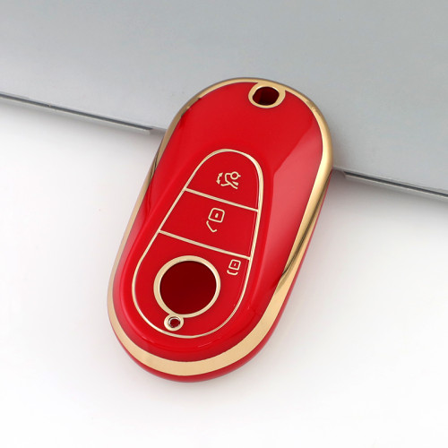 Gold TPU Car Key Cover For Benz Key Protect Case
