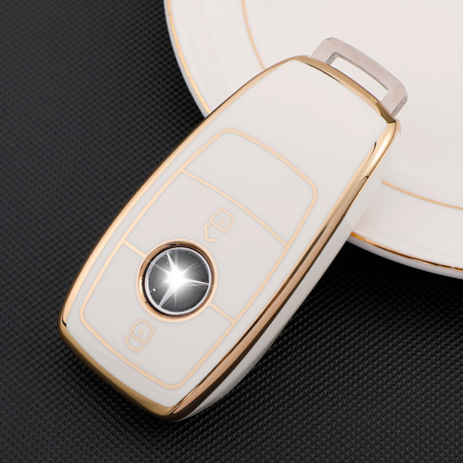 Gold TPU Car Key Cover For Benz Key Protect Case