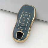 Gold TPU Car Key Cover For Porsche Key Protect Case