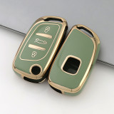 Gold TPU Car Key Cover For  Peugeot   Key Protect Case