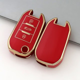 Gold TPU Car Key Cover For  Peugeot  Key Protect Case