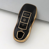 Gold TPU Car Key Cover For Porsche Key Protect Case