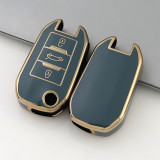Gold TPU Car Key Cover For  Peugeot  Key Protect Case