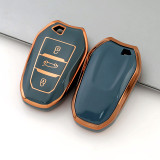 Gold TPU Car Key Cover For  Peugeot  Key Protect Case