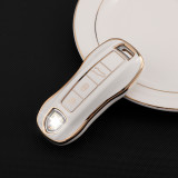 Gold TPU Car Key Cover For Porsche Key Protect Case