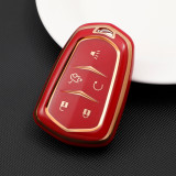 Gold TPU Car Key Cover For  Cadillac  Key Protect Case