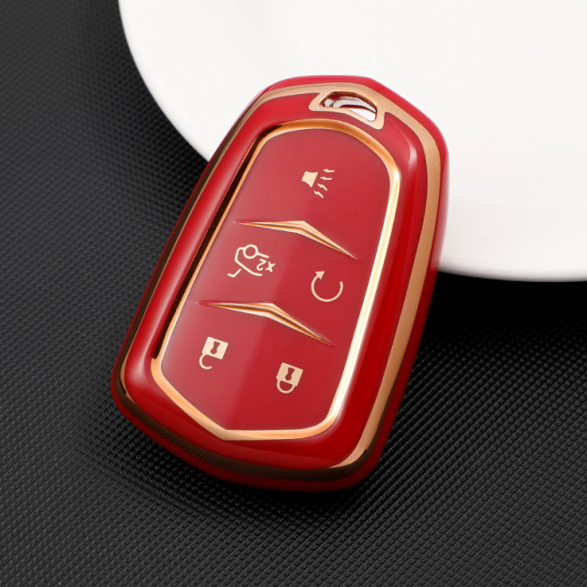 Gold TPU Car Key Cover For  Cadillac  Key Protect Case
