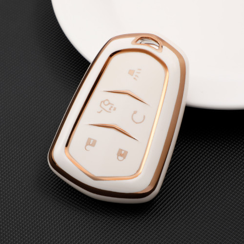 Gold TPU Car Key Cover For  Cadillac  Key Protect Case
