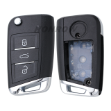 XHORSE VVDI  XZVGM1EN 3 button remote key with XT27B insied  for VW, XZ Series VW MQB Special pcb board exclusively for VW models , support VW MQB folding key support regenerate and reuse Note:The pcb board only can be generated for vw models,Johnson/JCI dashboards are not supported.