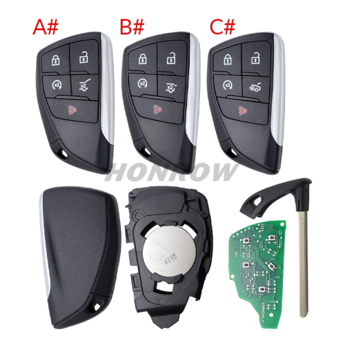 For Cadillac CT4 CT5 4+1 button smart remote key with ID49 chip 434 Mhz  PN: 13538860 / YG0G20TB1