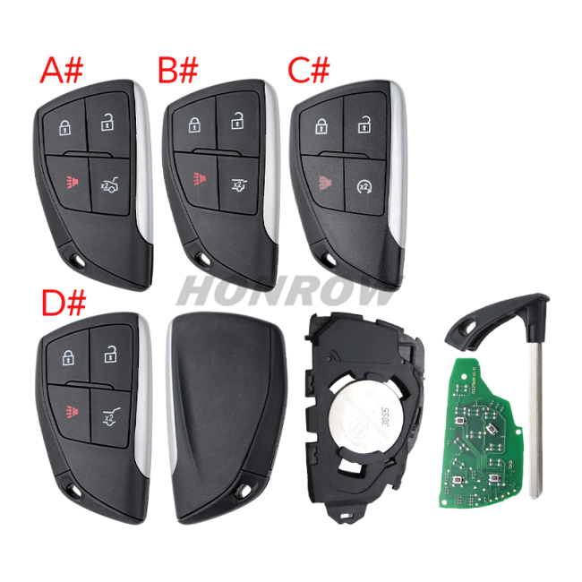 For Cadillac CT4 CT5 +1 button smart remote key with ID49 chip 434 Mhz  PN: 13538860 / YG0G20TB1