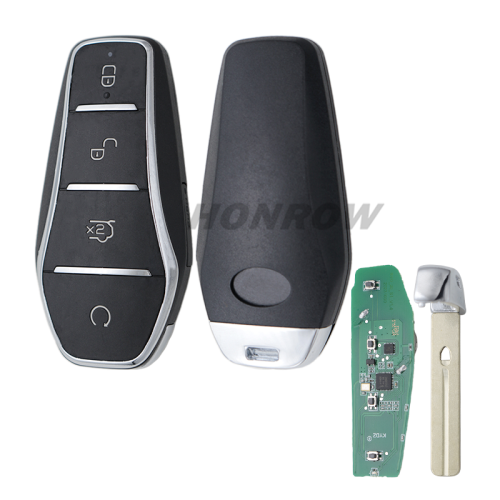 For 2023 BYD 4 button smart remote key with 4A chip 433.92mhz FSK