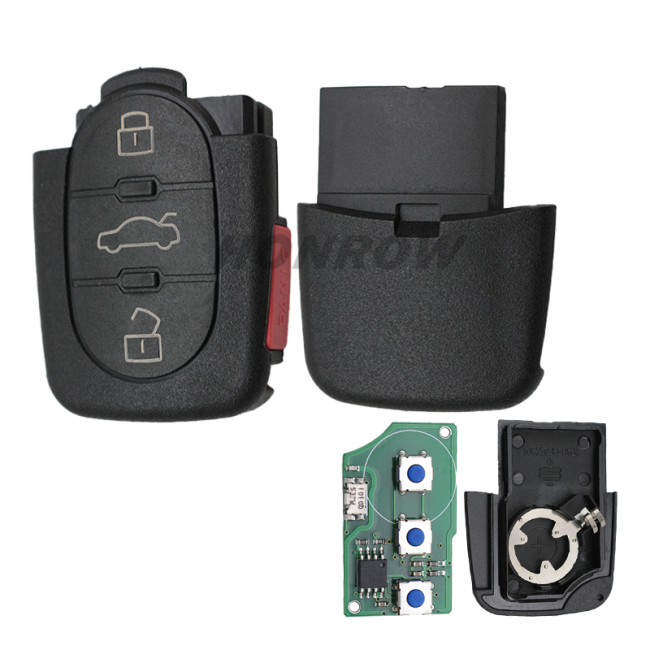 For Audi 3+1 button remote key with big batteAry 434MHZ the remote control model is 4D0 837 231 K