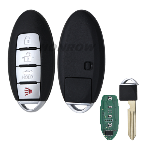 For Nissan 4 button remote key 433.92mhz, chip: 7945M(4A) for 2016 Nissan Rogue FCCID:kr5s180144106