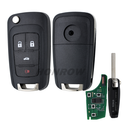 For Chevrolet 3+1 button remote key with 433mhz ID46 PCF7937E(Pcf7941E)   Chip