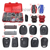 Universal transponder key shell kit, 100pcs inside. can put all KEYDIY blade
