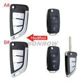 For VW 2 3 button modified 202AD key blank