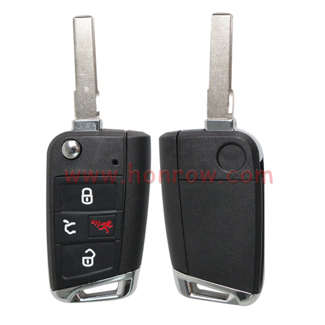 For VW Golf 7 4 button flip remote key blank
