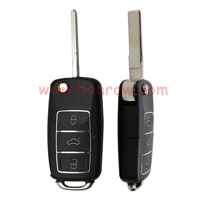 For VW 3 button  waterproof  remote key blank with Black color