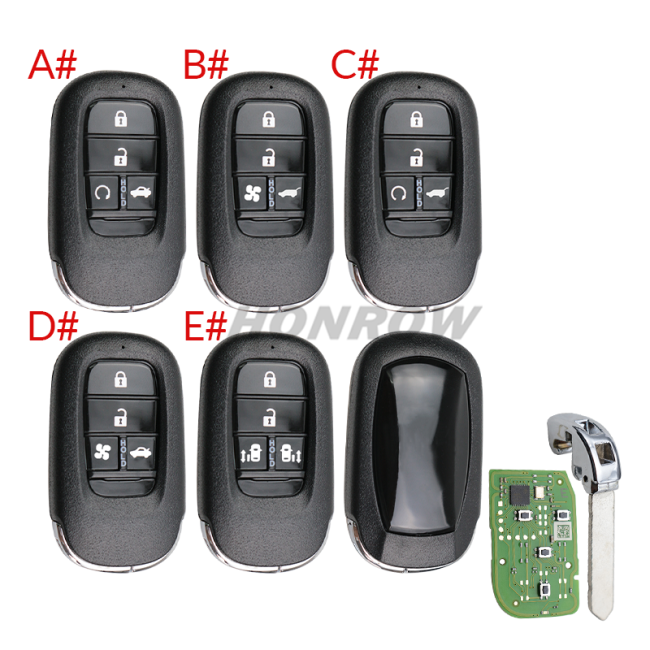 XHORSE VVDI XZBT51EN 4 Buttons smart Remote key. Support Honda smart key ,support regenerate and reuse