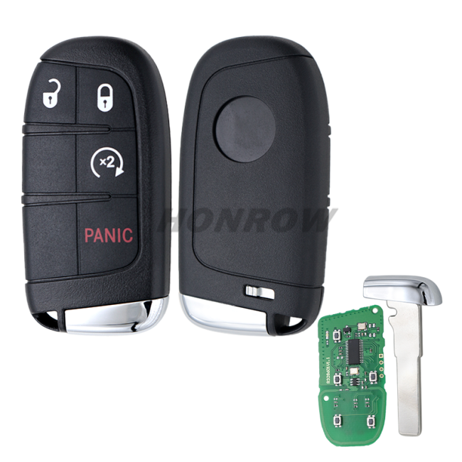 For Fiat 3+1 button remote key with 433Mhz PCF7953M /PCF7945 4A HITAG AES HITAG AES Chip FCC ID:M3N-40821302
