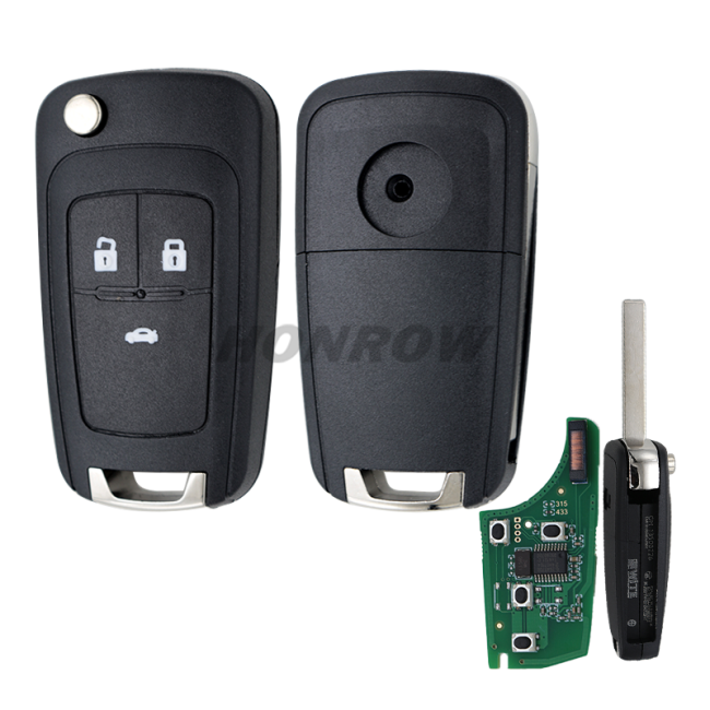 For Opel 3 button remote key with 433mhz PCF7937E(Pcf7941E) Chip