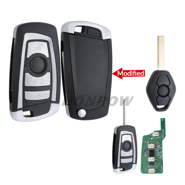 For BMW CAS2 system 4 button remote key with HU92 blade with PCF7946 Chip 868mhz