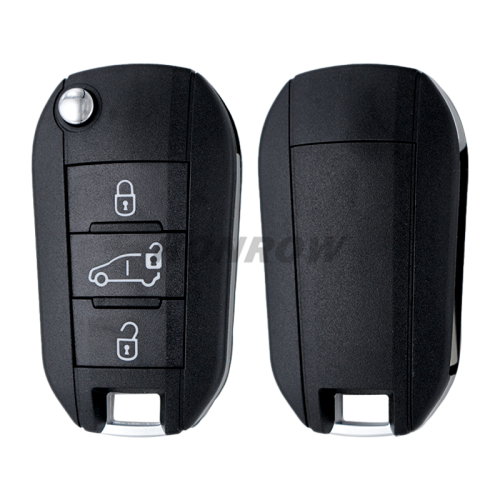 For Citroen 3 button Remote Flip Car Key Shell with HU83 blade without lg