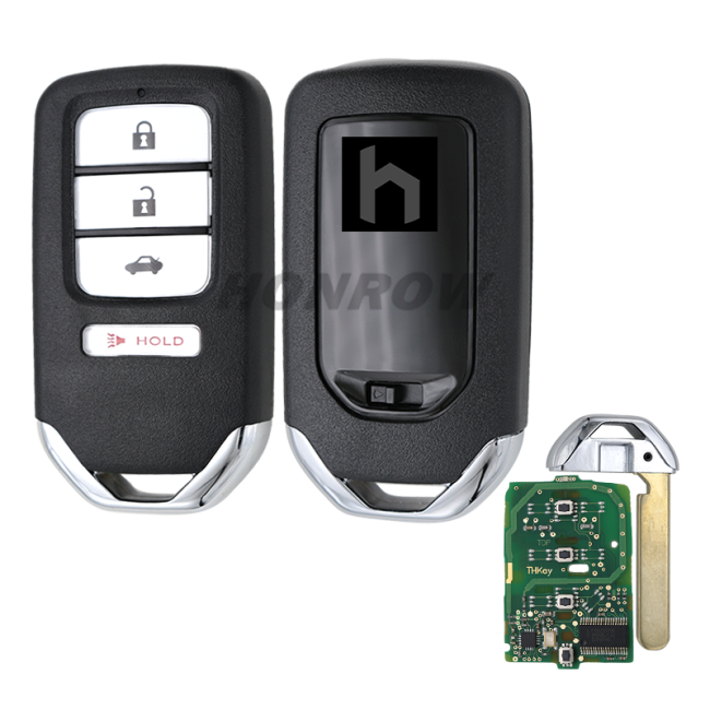 For Honda 4 button smart keyless remote key with 433.92mhz with hitag3 47 chip FCC ID：KR5V1X A2C83161800