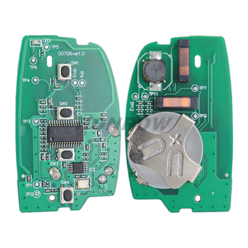 For Hyundai 4 button smart key 433Mhz PCF7945/7953A HITAG2 chip Fits: 2014-2015 For TUCSON
