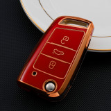 Gold TPU Car Key Cover For  Volkswagen  Key Protect Case
