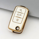 Gold TPU Car Key Cover For   Volkswagen  Key Protect Case