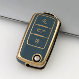 Gold TPU Car Key Cover For   Volkswagen  Key Protect Case