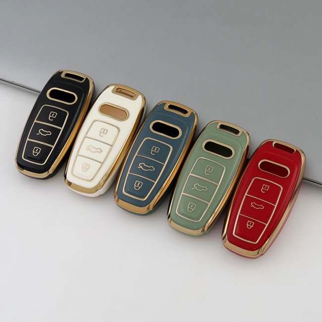 Gold TPU Car Key Cover For  Audi Key Protect Case