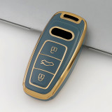 Gold TPU Car Key Cover For  Audi Key Protect Case