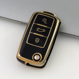 Gold TPU Car Key Cover For   Volkswagen  Key Protect Case