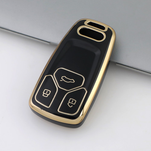 Gold TPU Car Key Cover For  Audi Key Protect Case