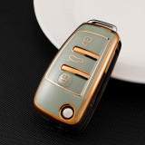 Gold TPU Car Key Cover For  Audi Key Protect Case