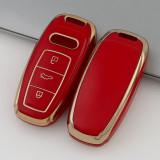 Gold TPU Car Key Cover For  Audi Key Protect Case