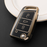 Gold TPU Car Key Cover For  Volkswagen  Key Protect Case